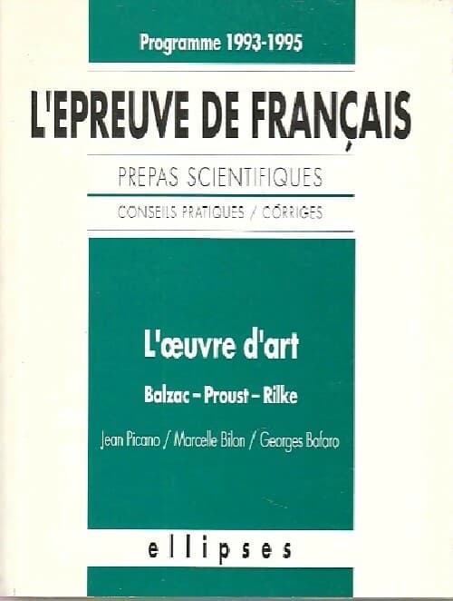 L'oeuvre d'art, français prépas scientifiques - Collectif