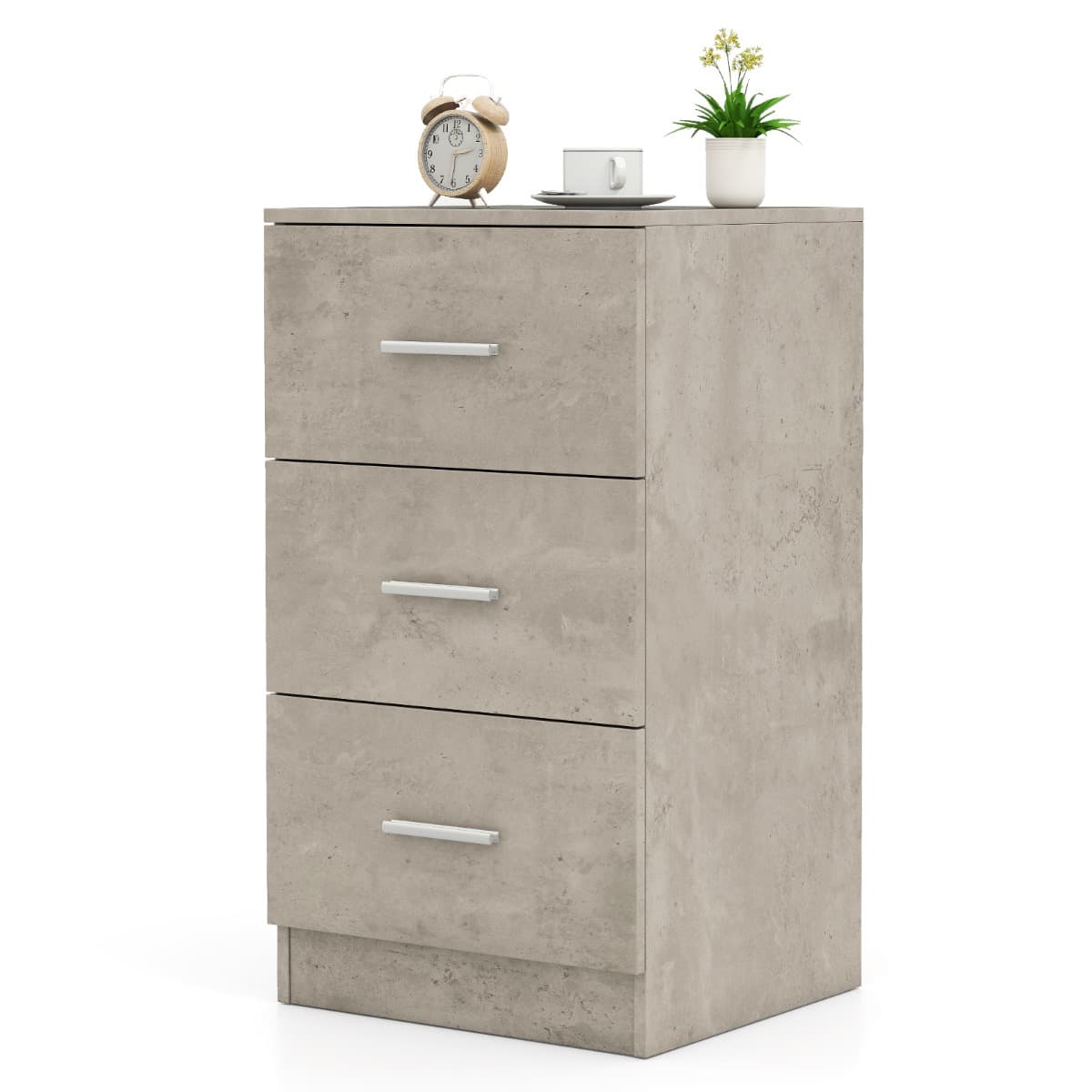 CostwayCaisson de Bureau Meuble de Rangement avec 3 Tiroirs pour Documents Lettre Dossiers et Documents Gris