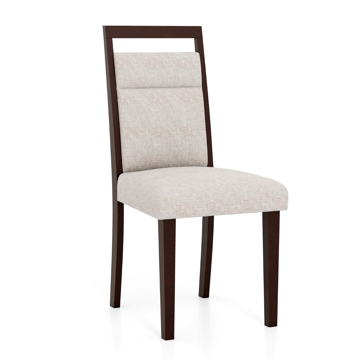 CostwayEnsemble de 2 Chaises de Salle à Manger avec Assise Rembourrée et Dossier Inclinable Pieds en Bois de Caoutchouc Poignée Pratique Beige